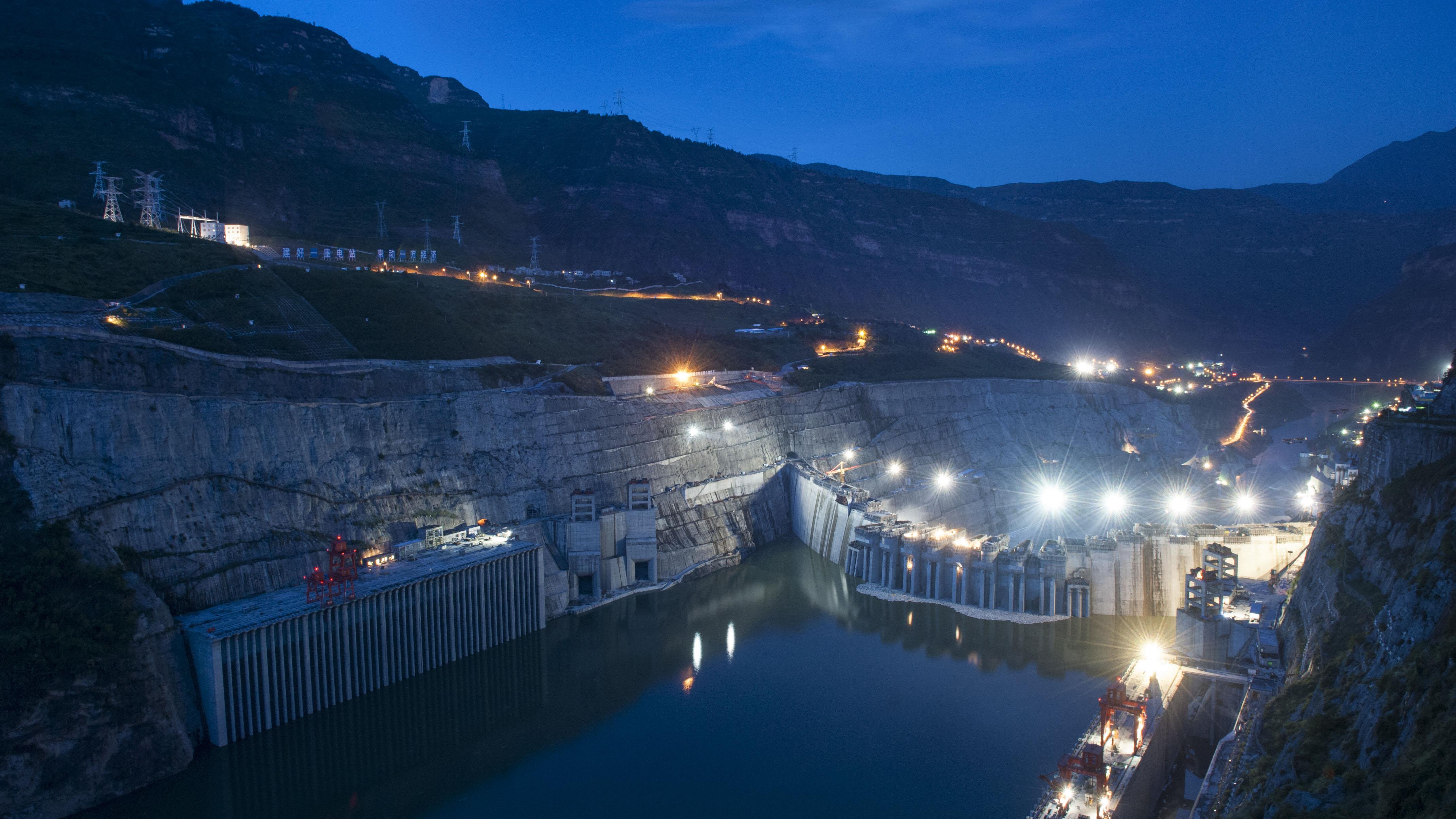 溪洛渡工地夜景